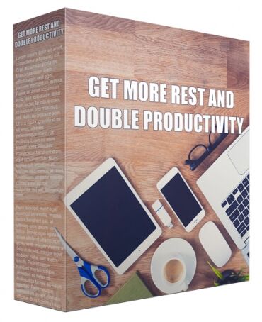 eCover representing Get More Rest and Double Productivity Audio & Music with Master Resell Rights